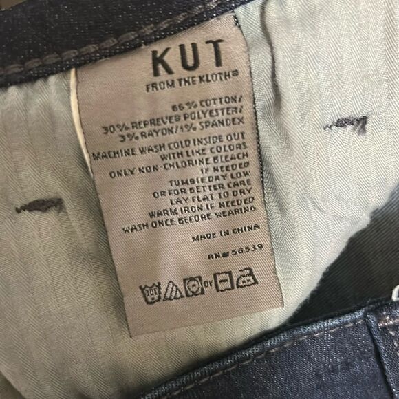 Kut From The Kloth  Mid-rise Flare Navy Blue Jeans(Size 10) - Picture 4 of 10